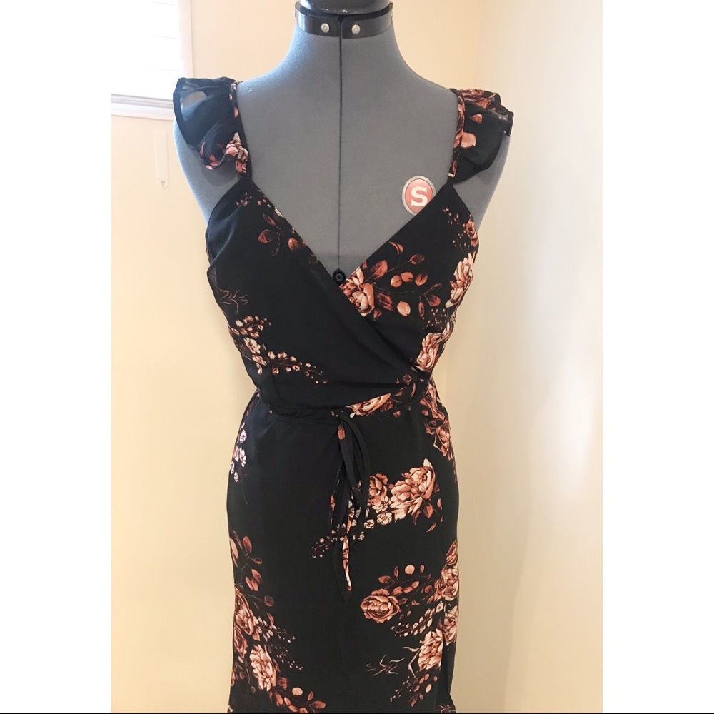 Floral wrap maxi dress
